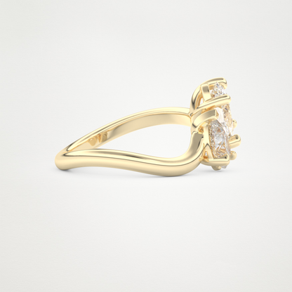 Oval Two Stone Lab Grown Diamond Engagement Ring
