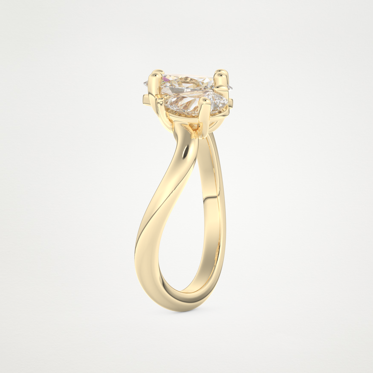 Oval Two Stone Lab Grown Diamond Engagement Ring