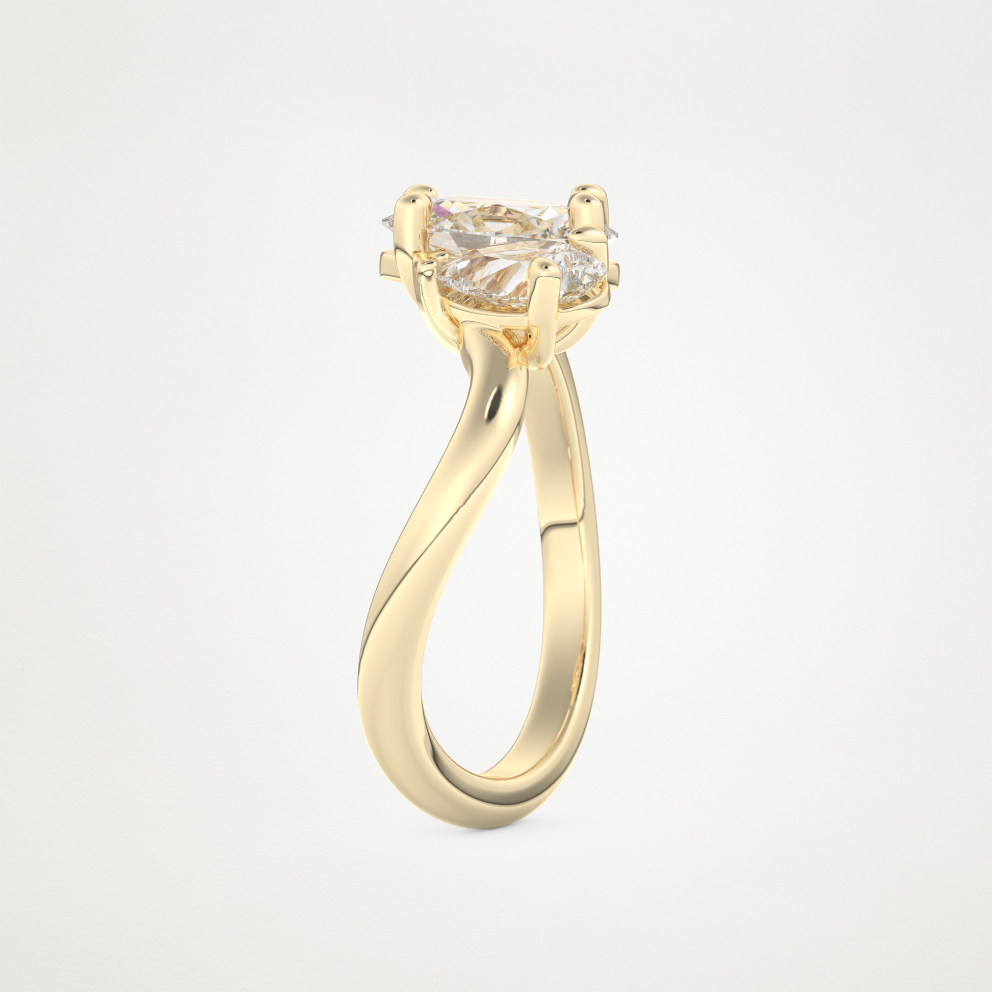 Oval Two Stone Lab Grown Diamond Engagement Ring