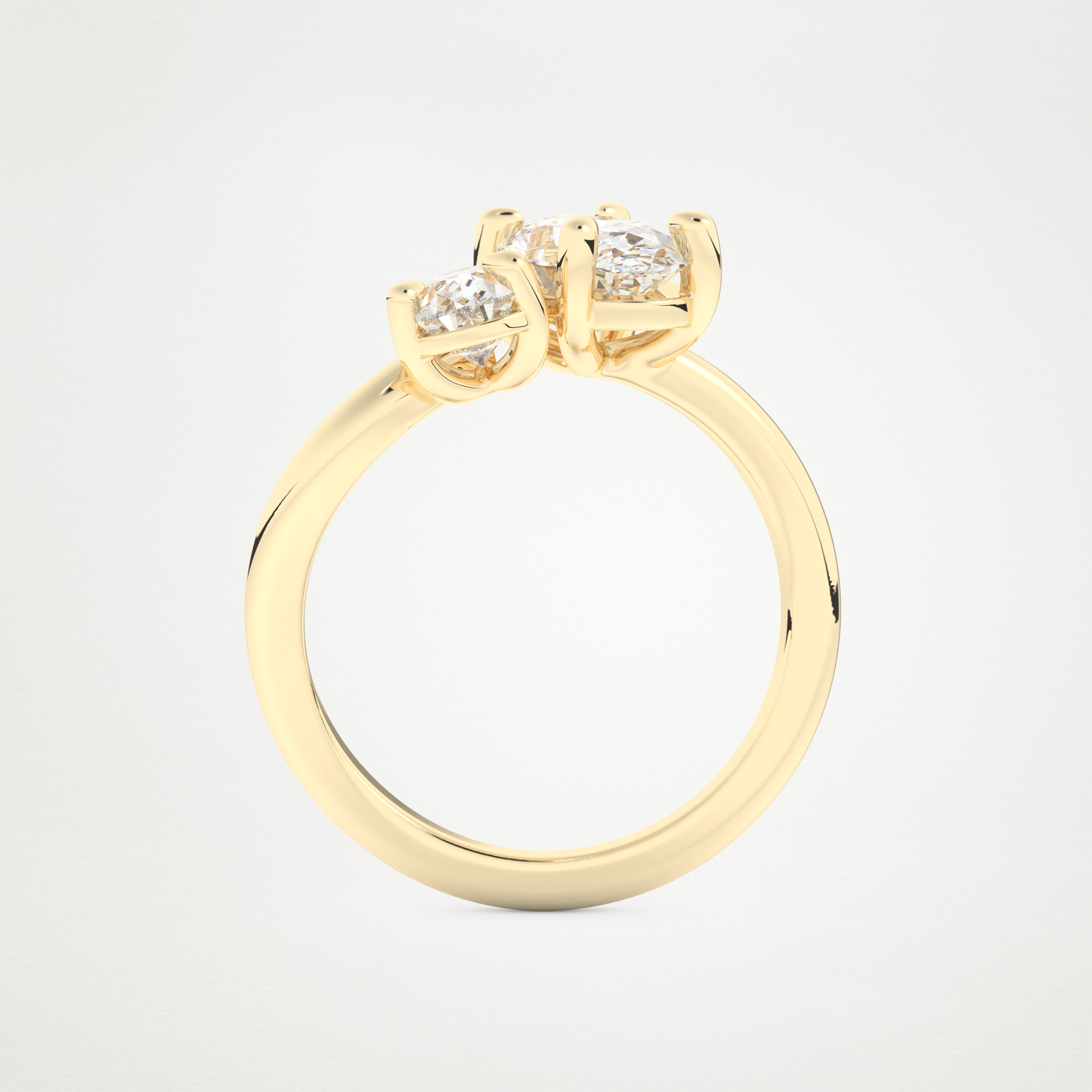 Oval Two Stone Lab Grown Diamond Engagement Ring