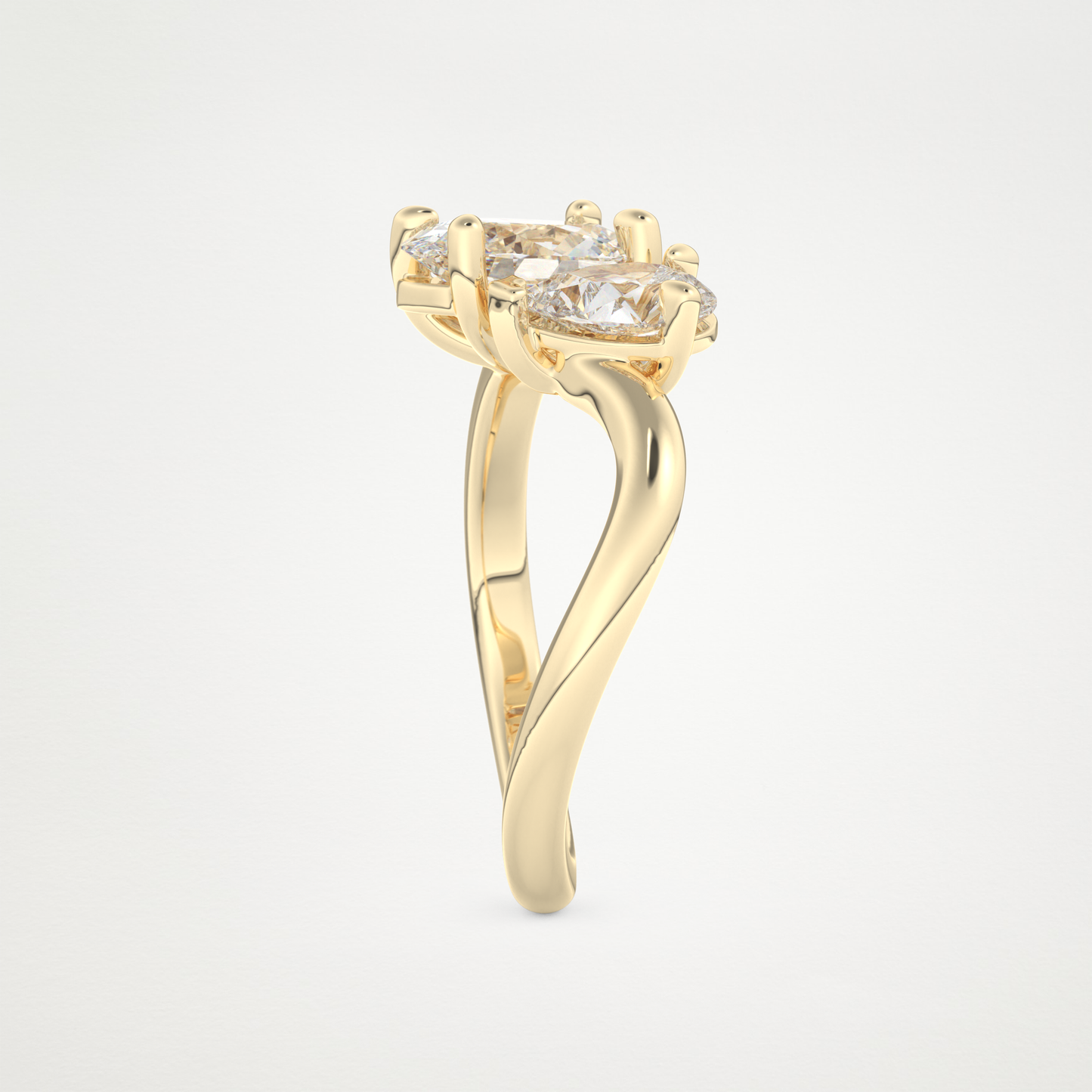 Oval Two Stone Lab Grown Diamond Engagement Ring