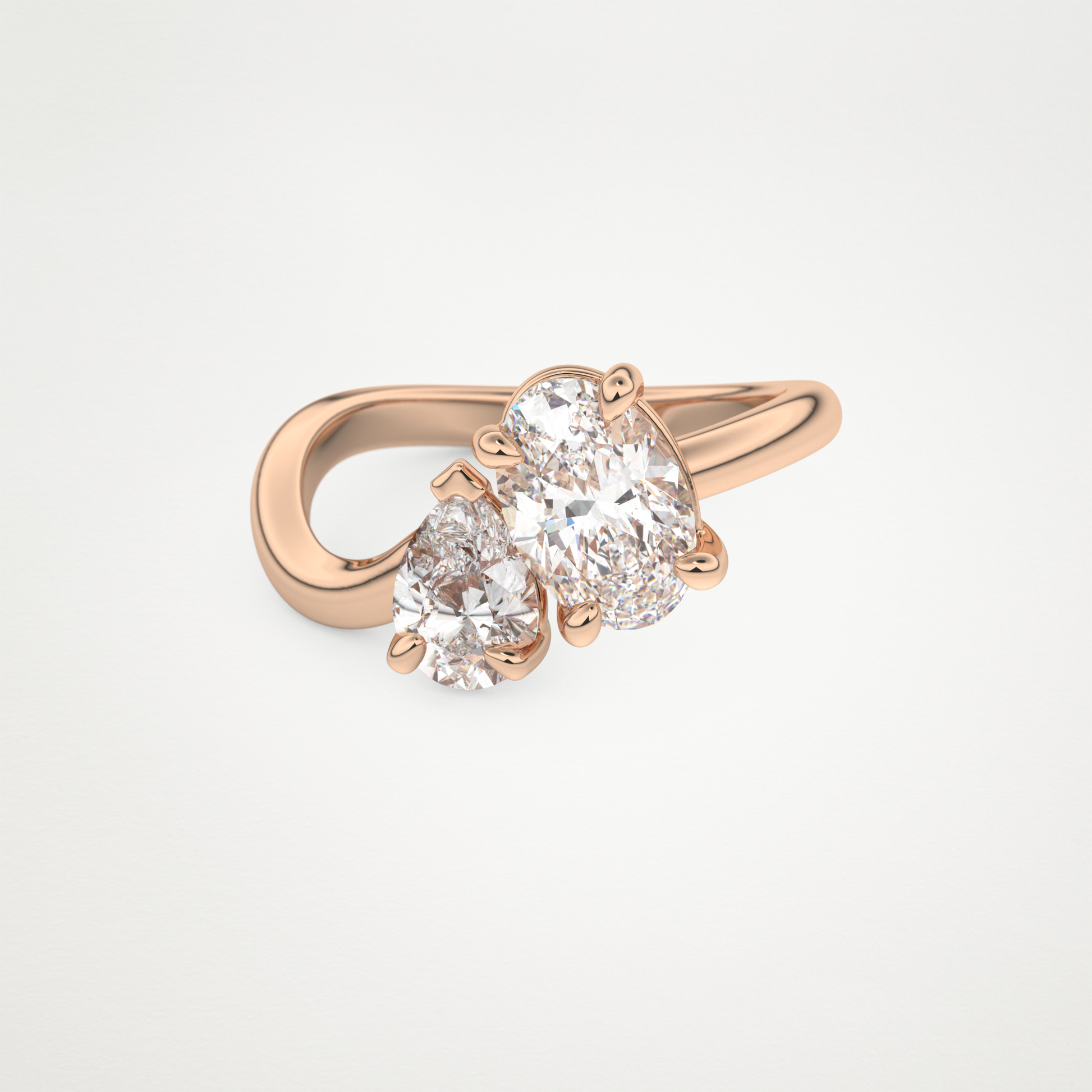 Oval Two Stone Lab Grown Diamond Engagement Ring