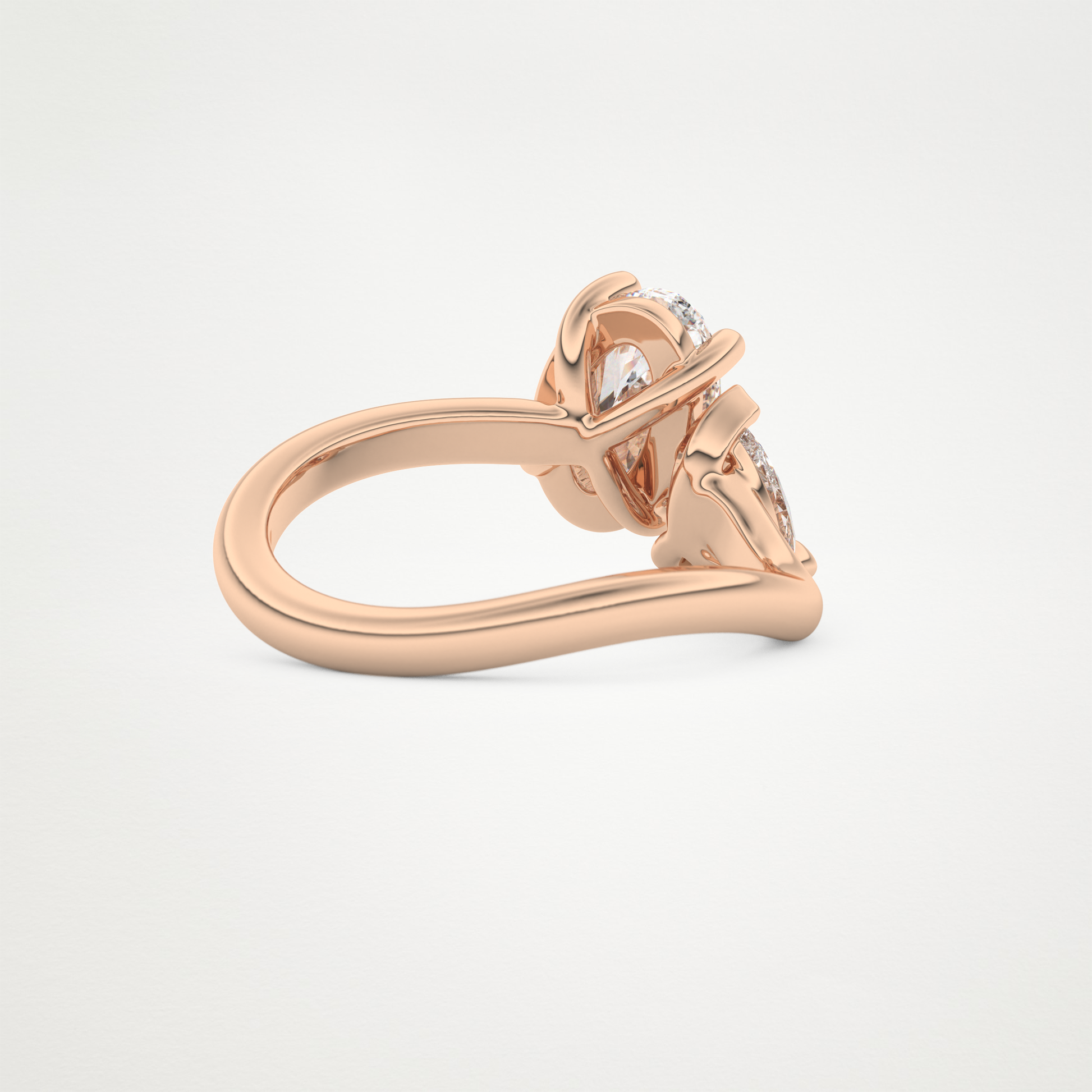 Oval Two Stone Lab Grown Diamond Engagement Ring