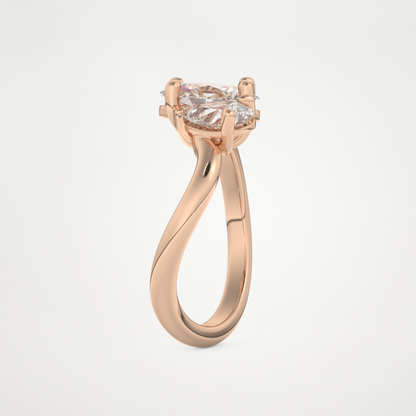 Oval Two Stone Lab Grown Diamond Engagement Ring