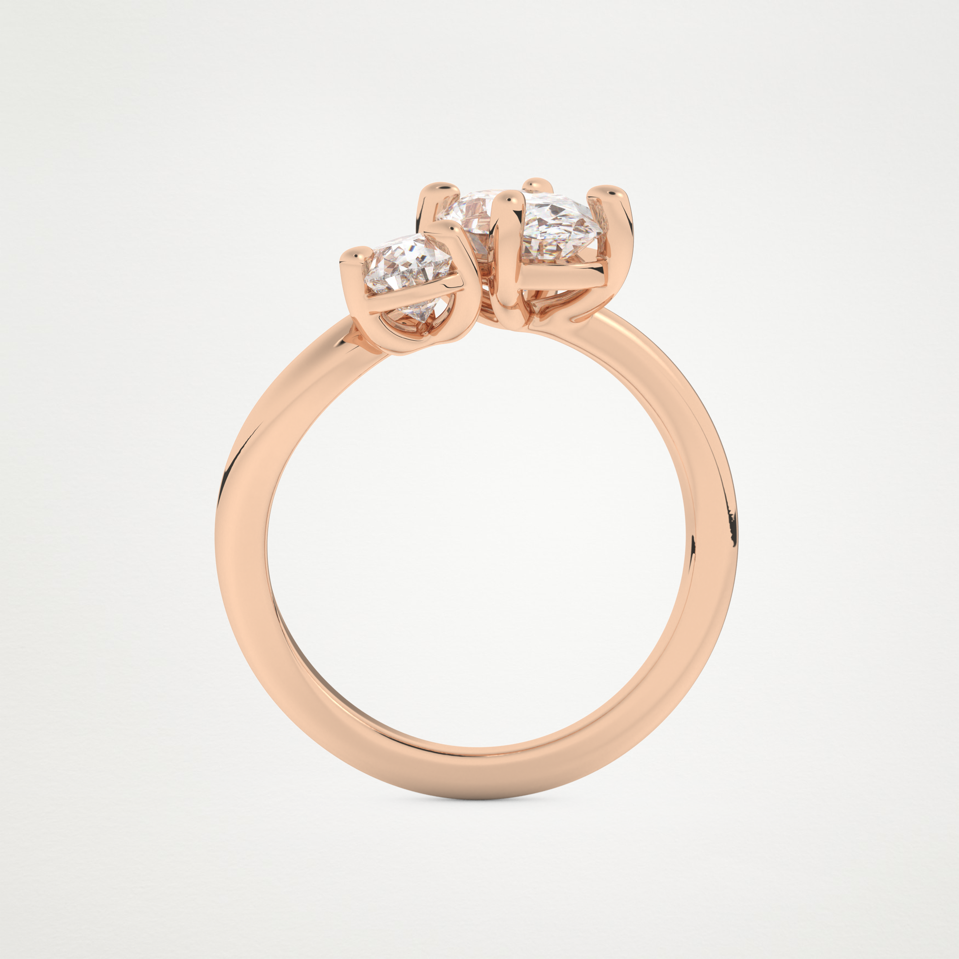 Oval Two Stone Lab Grown Diamond Engagement Ring