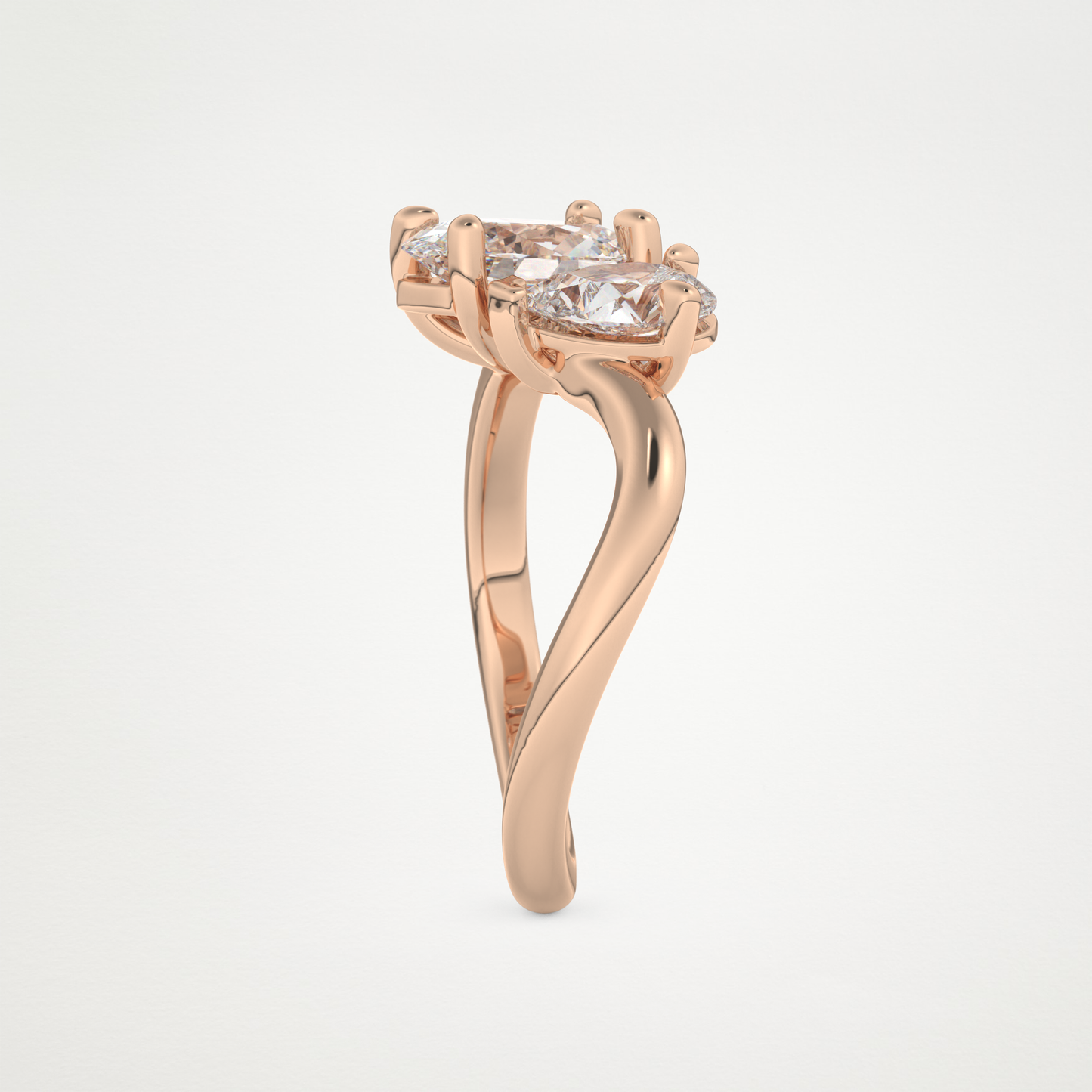 Oval Two Stone Lab Grown Diamond Engagement Ring