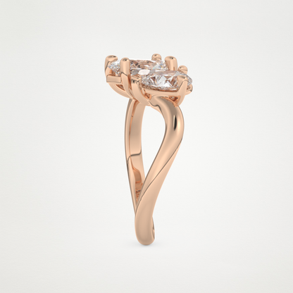 Oval Two Stone Lab Grown Diamond Engagement Ring