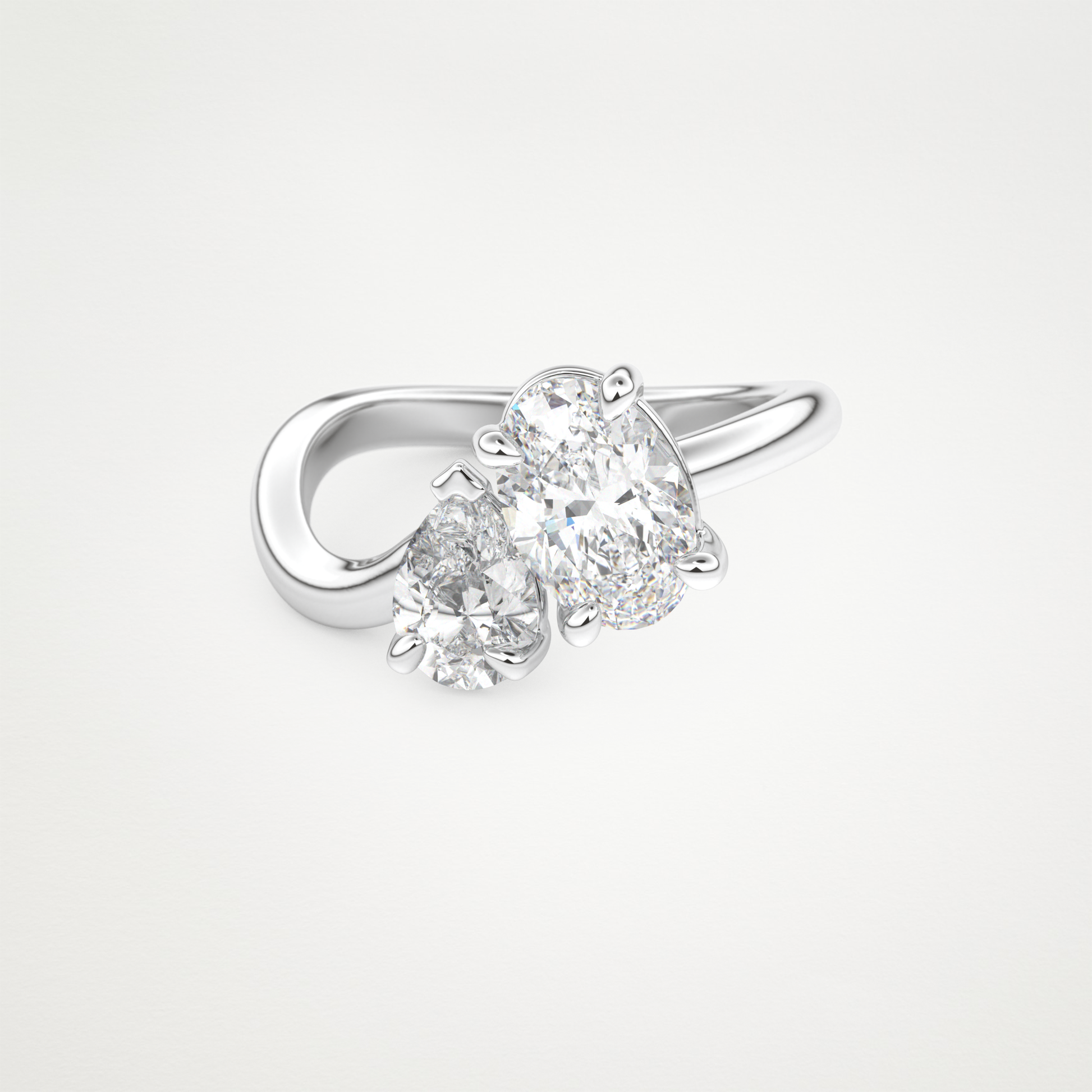 Oval Two Stone Lab Grown Diamond Engagement Ring