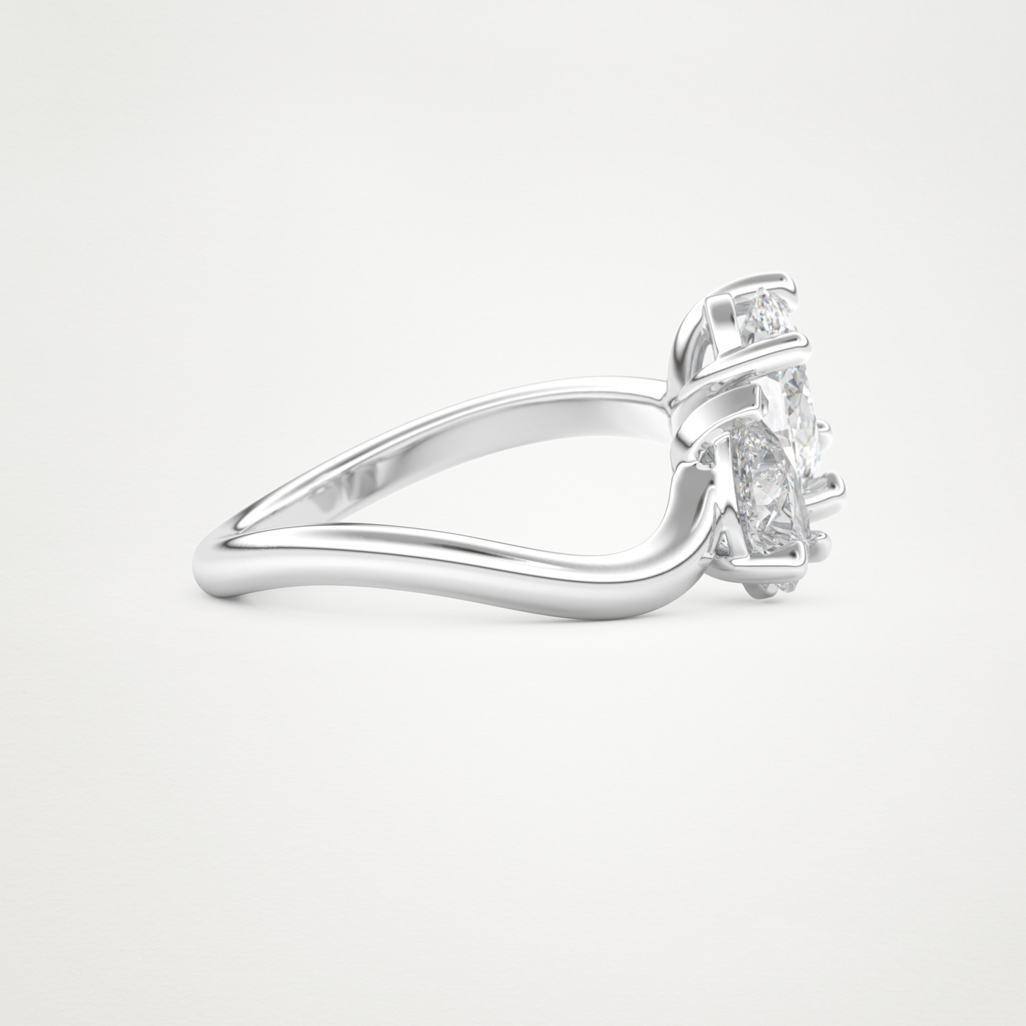 Oval Two Stone Lab Grown Diamond Engagement Ring