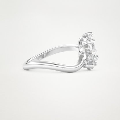 Oval Two Stone Lab Grown Diamond Engagement Ring