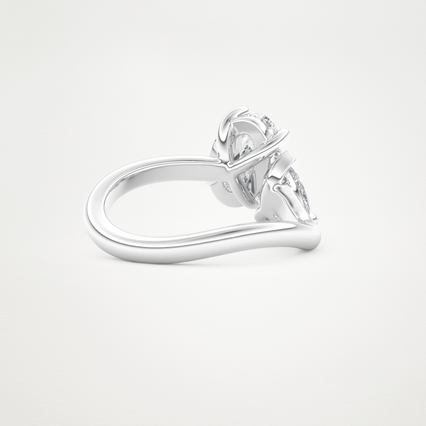 Oval Two Stone Lab Grown Diamond Engagement Ring
