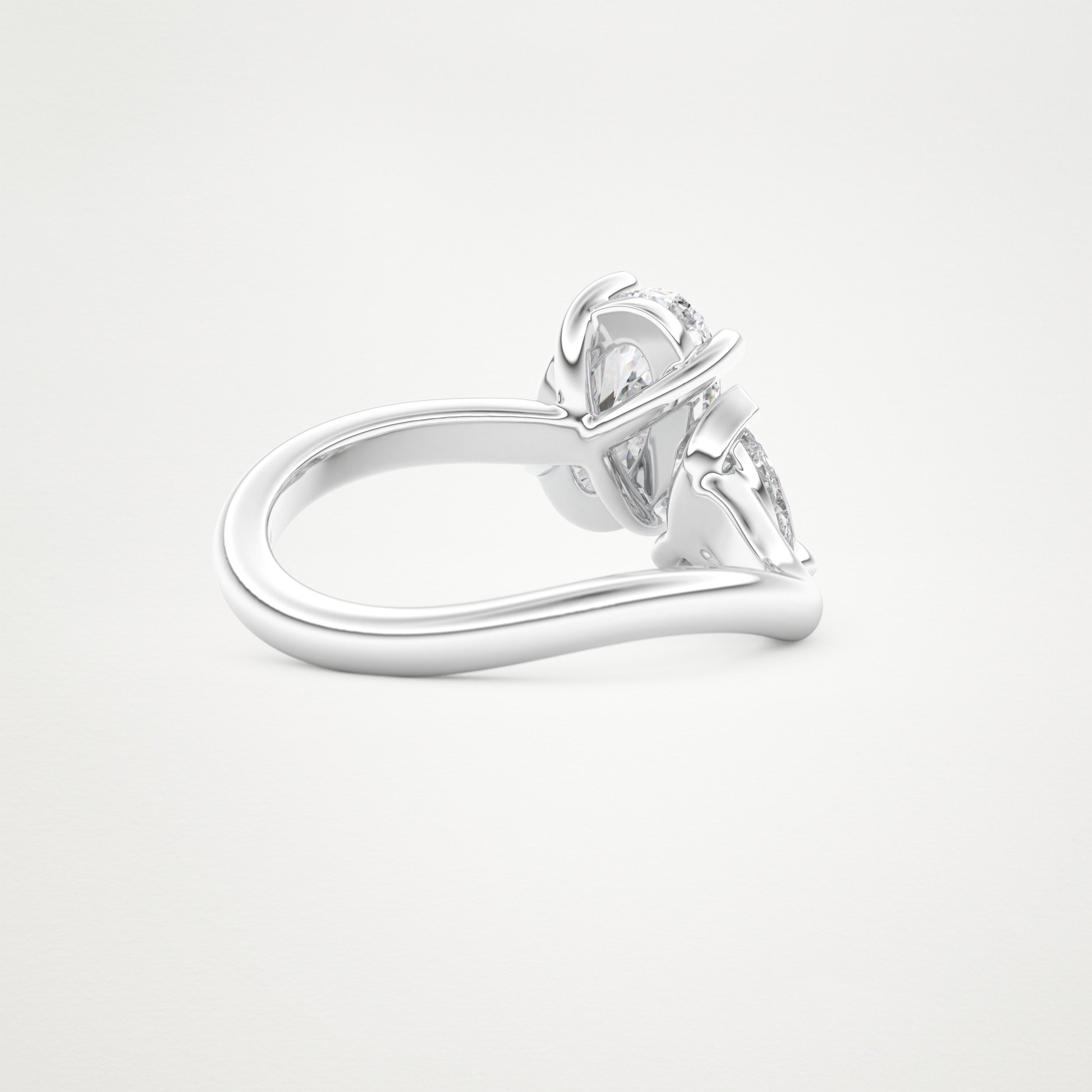 Oval Two Stone Lab Grown Diamond Engagement Ring