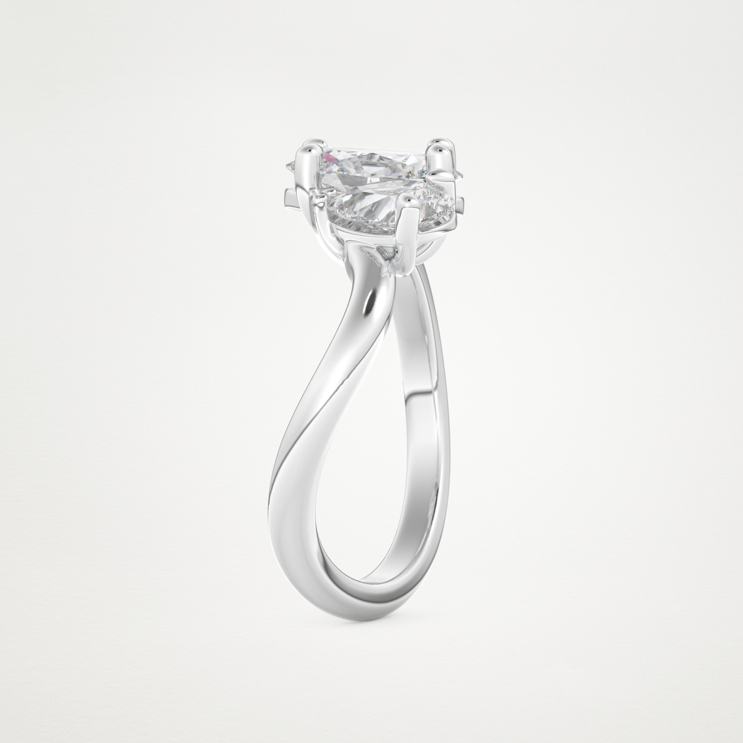 Oval Two Stone Lab Grown Diamond Engagement Ring