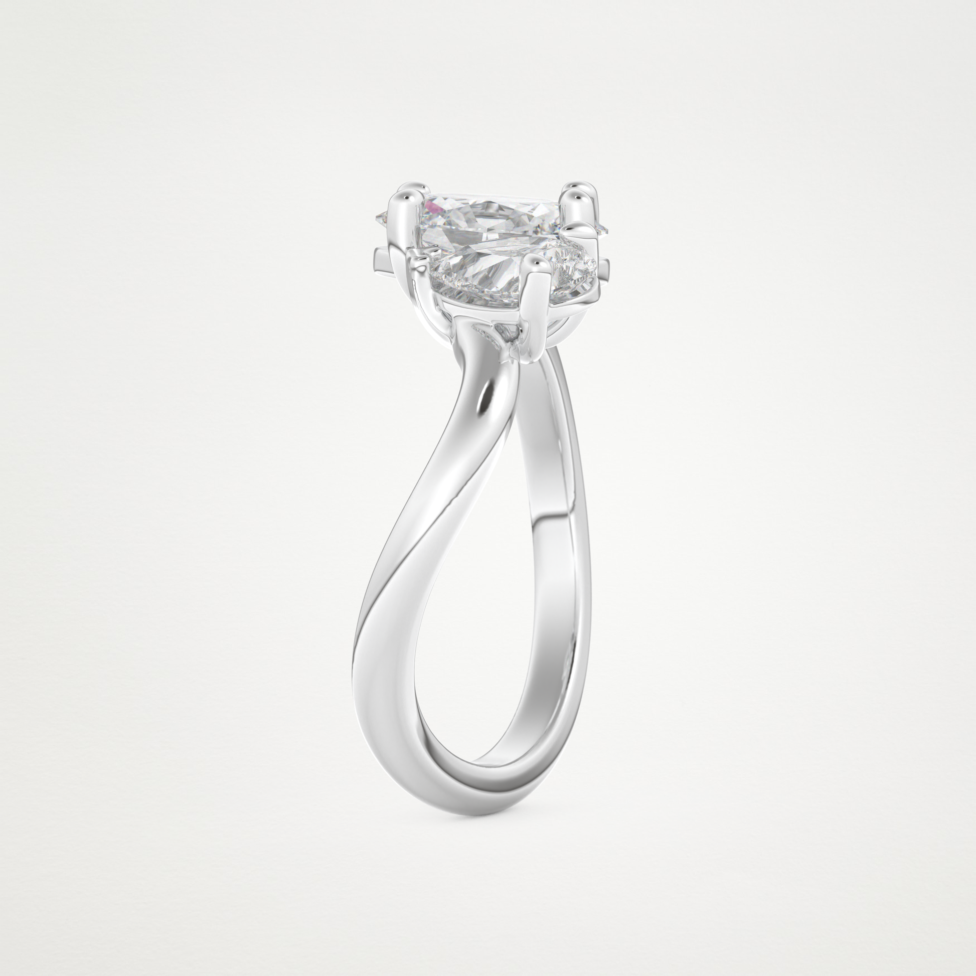 Oval Two Stone Lab Grown Diamond Engagement Ring