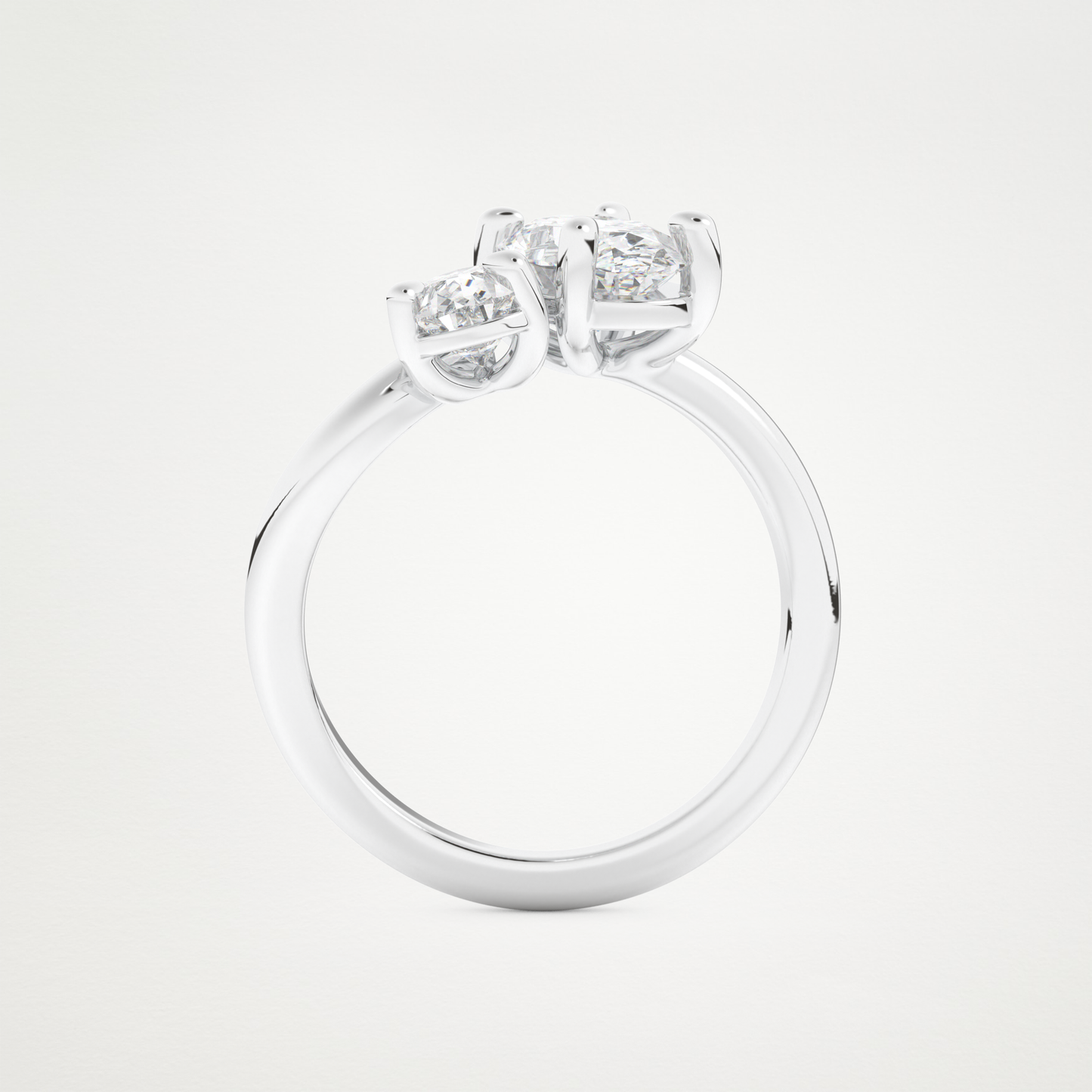 Oval Two Stone Lab Grown Diamond Engagement Ring