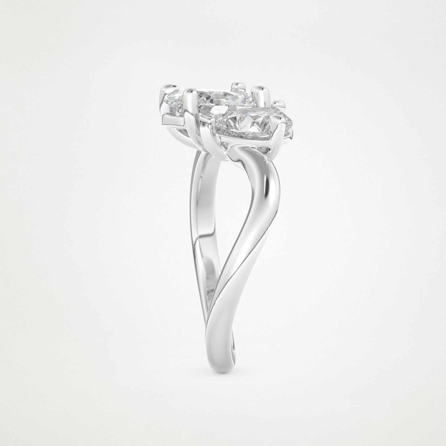 Oval Two Stone Lab Grown Diamond Engagement Ring