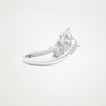 Radiant & Pear Two Stone Pave & Open Shank Lab Grown Diamond Engagement Ring