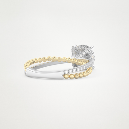 Round Pave & Split Shank Lab Grown Diamond Engagement Ring