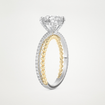 Round Pave & Split Shank Lab Grown Diamond Engagement Ring