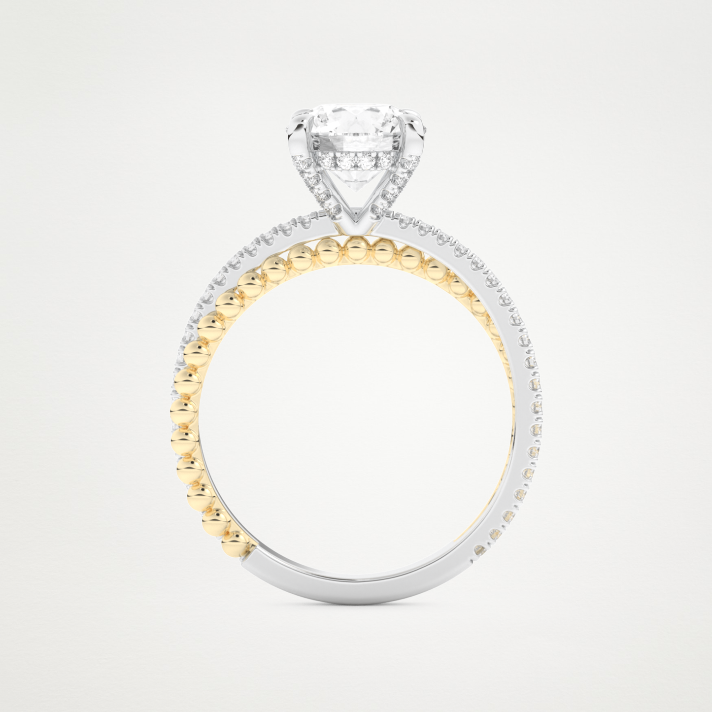 Round Pave & Split Shank Lab Grown Diamond Engagement Ring