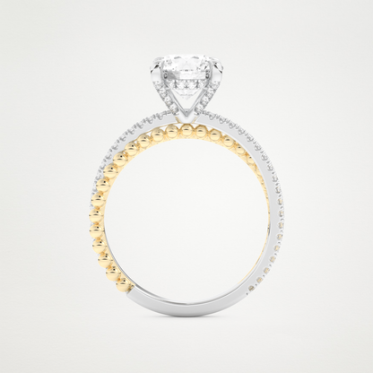 Round Pave & Split Shank Lab Grown Diamond Engagement Ring