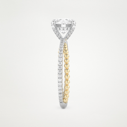 Round Pave & Split Shank Lab Grown Diamond Engagement Ring