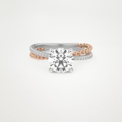Round Pave & Split Shank Lab Grown Diamond Engagement Ring