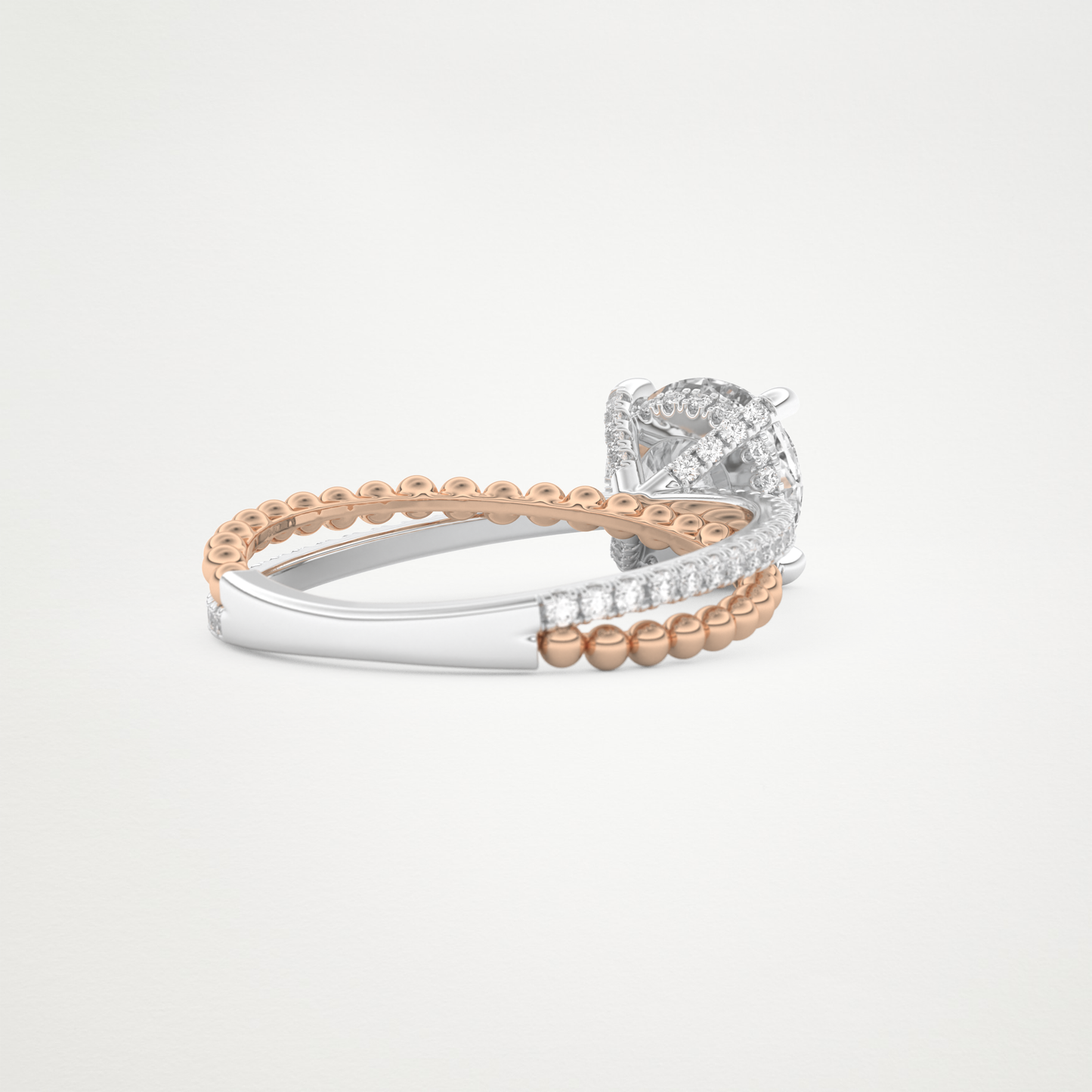 Round Pave & Split Shank Lab Grown Diamond Engagement Ring