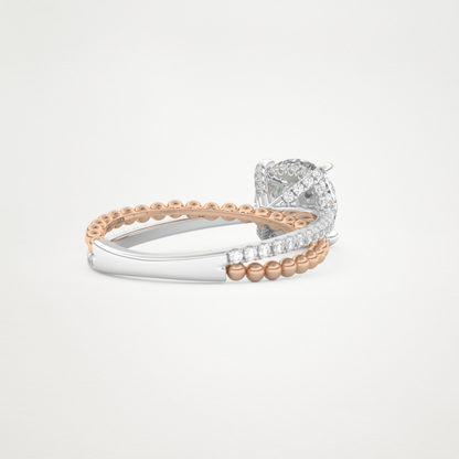 Round Pave & Split Shank Lab Grown Diamond Engagement Ring
