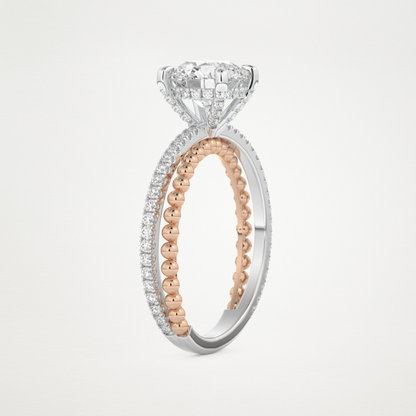Round Pave & Split Shank Lab Grown Diamond Engagement Ring