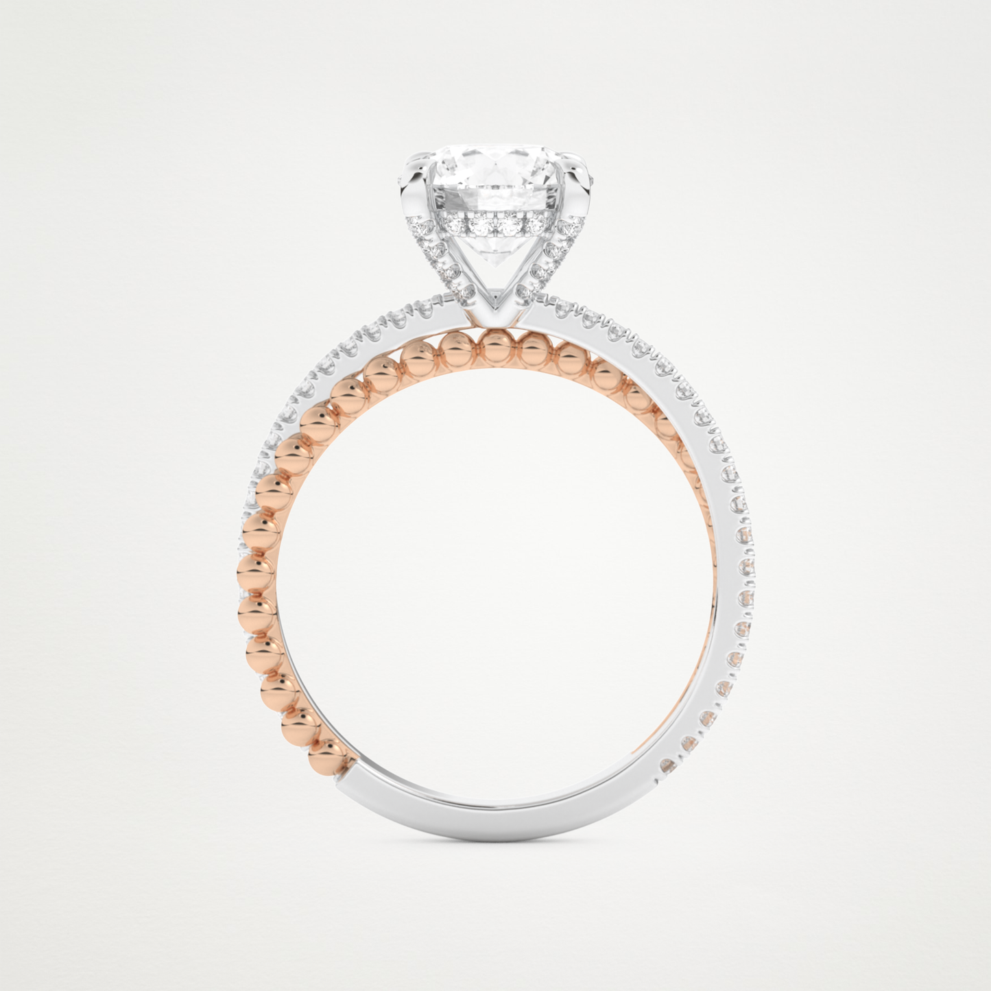 Round Pave & Split Shank Lab Grown Diamond Engagement Ring