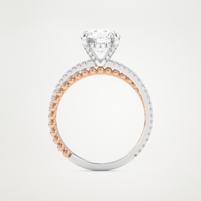 Round Pave & Split Shank Lab Grown Diamond Engagement Ring