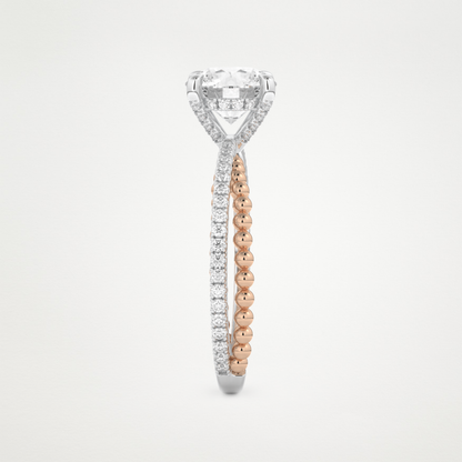 Round Pave & Split Shank Lab Grown Diamond Engagement Ring