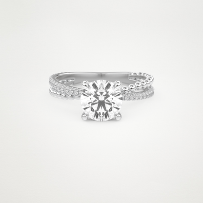 Round Pave & Split Shank Lab Grown Diamond Engagement Ring