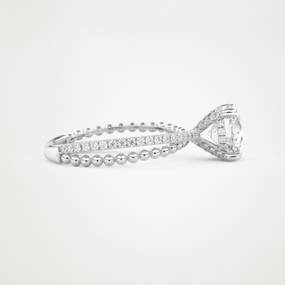 Round Pave & Split Shank Lab Grown Diamond Engagement Ring