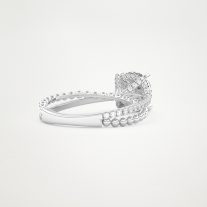 Round Pave & Split Shank Lab Grown Diamond Engagement Ring