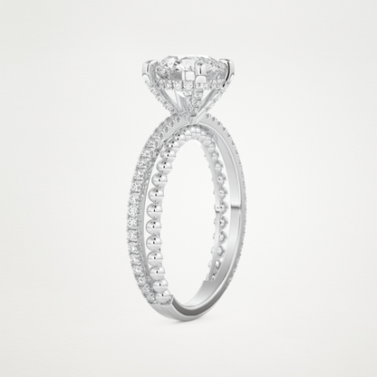 Round Pave & Split Shank Lab Grown Diamond Engagement Ring
