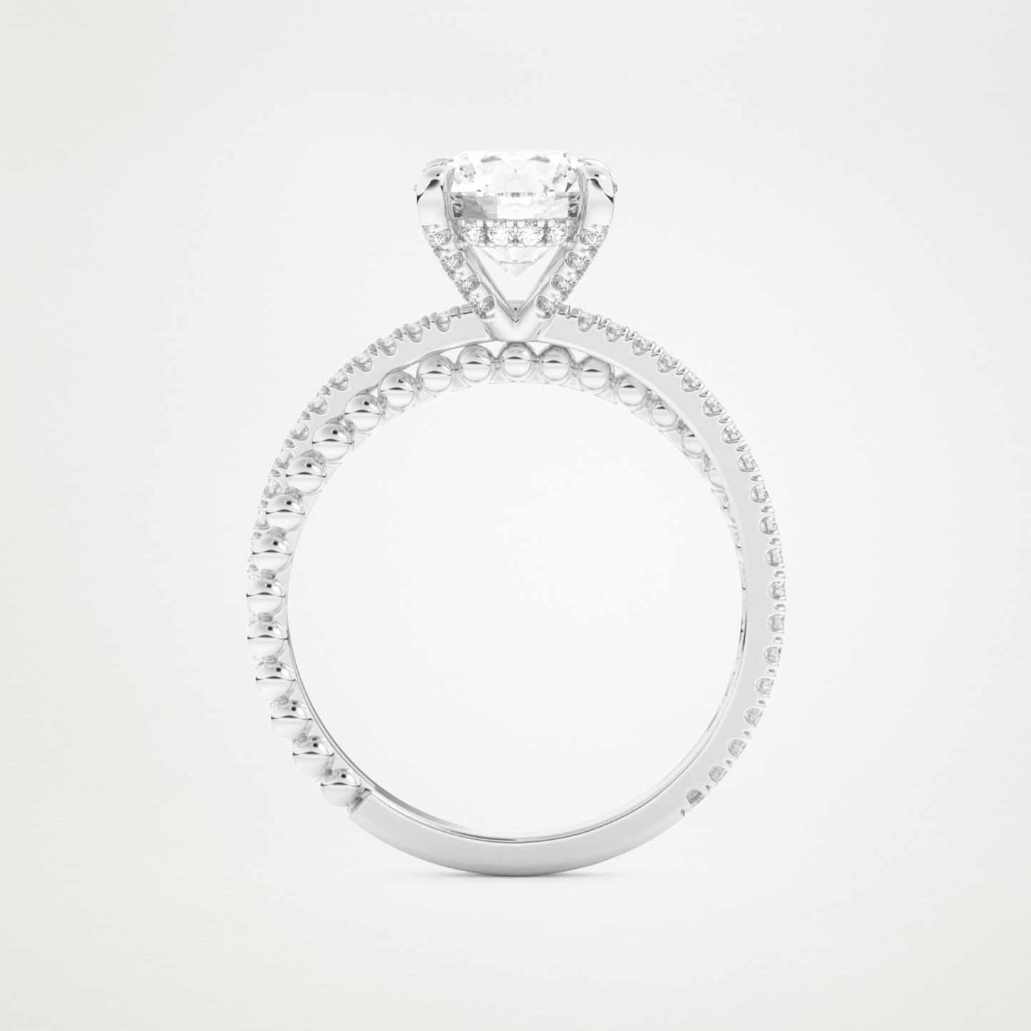 Round Pave & Split Shank Lab Grown Diamond Engagement Ring