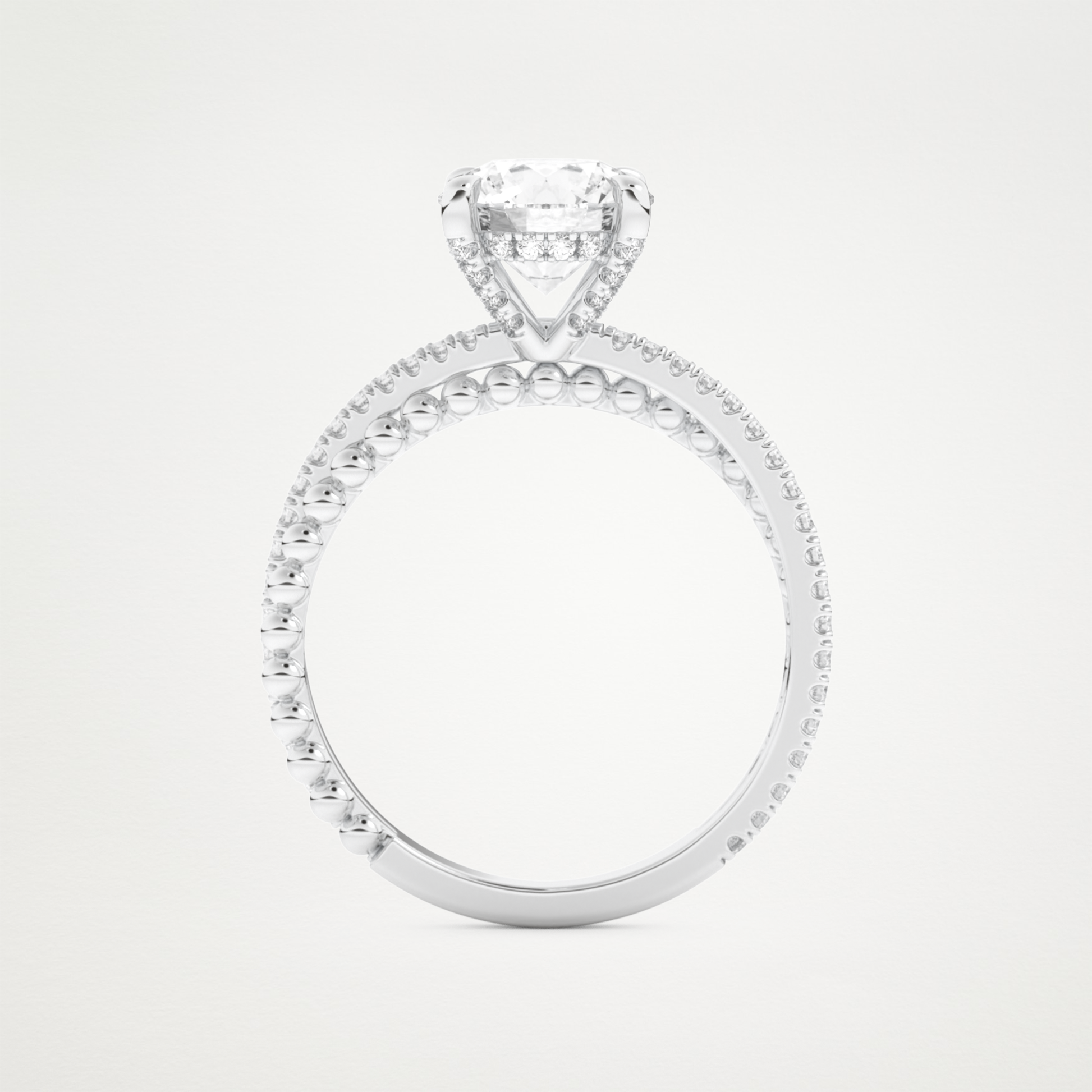 Round Pave & Split Shank Lab Grown Diamond Engagement Ring