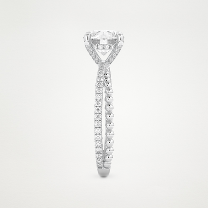 Round Pave & Split Shank Lab Grown Diamond Engagement Ring