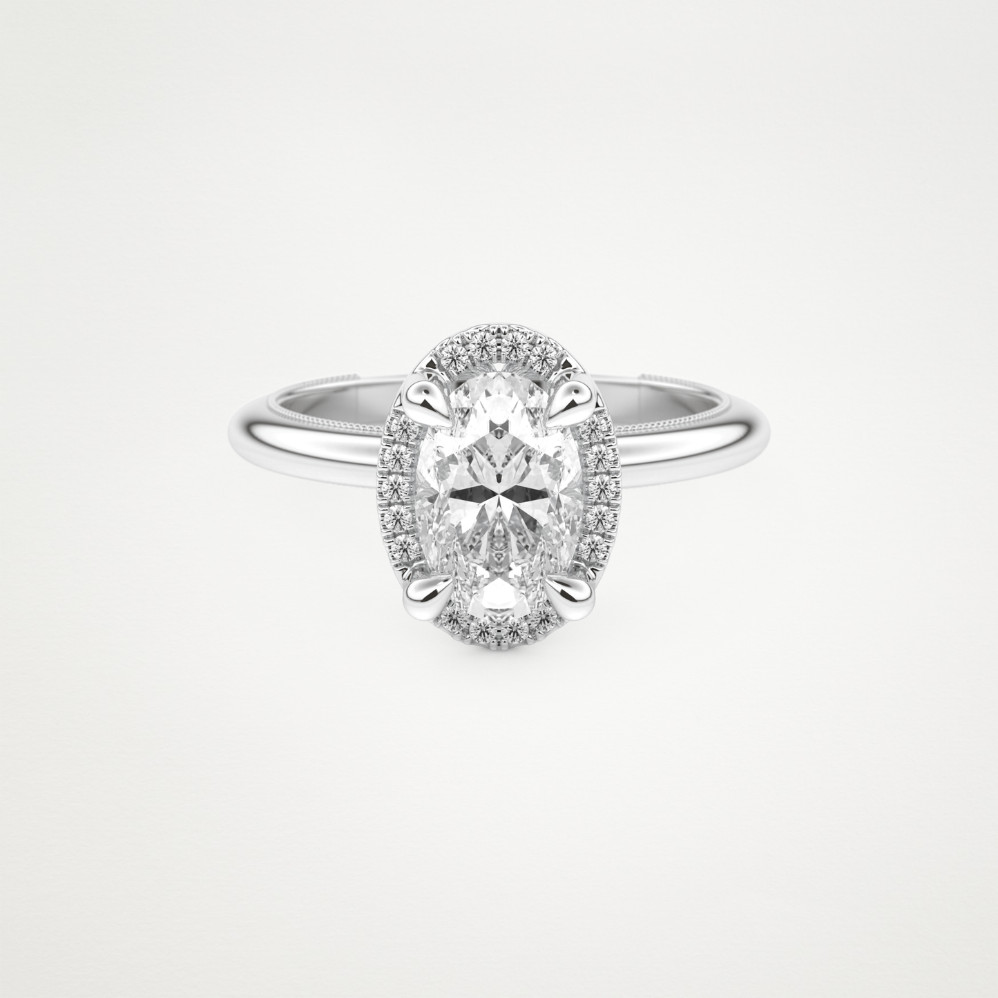 Oval Halo Lab Grown Diamond Engagement Ring