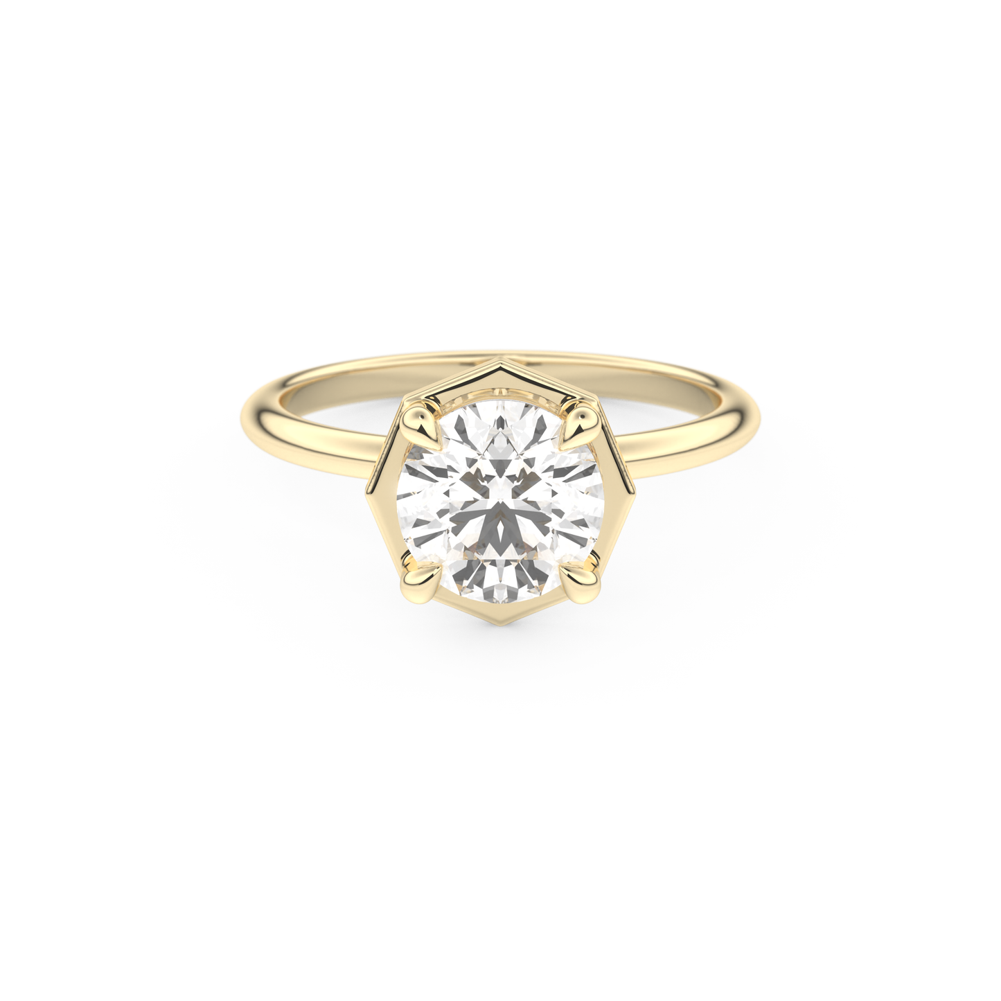 Round Pave Lab Grown Diamond Engagement Ring