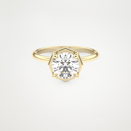 Round Pave Lab Grown Diamond Engagement Ring