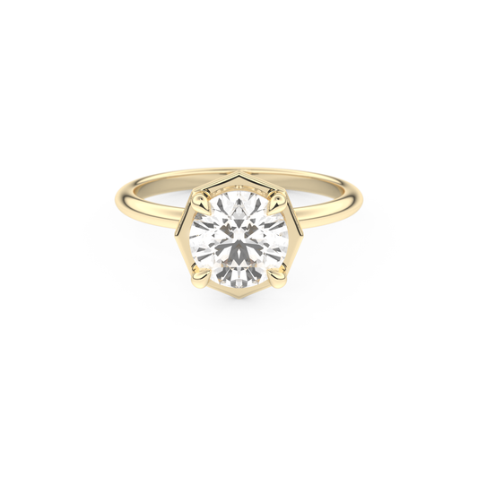 Round Pave Lab Grown Diamond Engagement Ring
