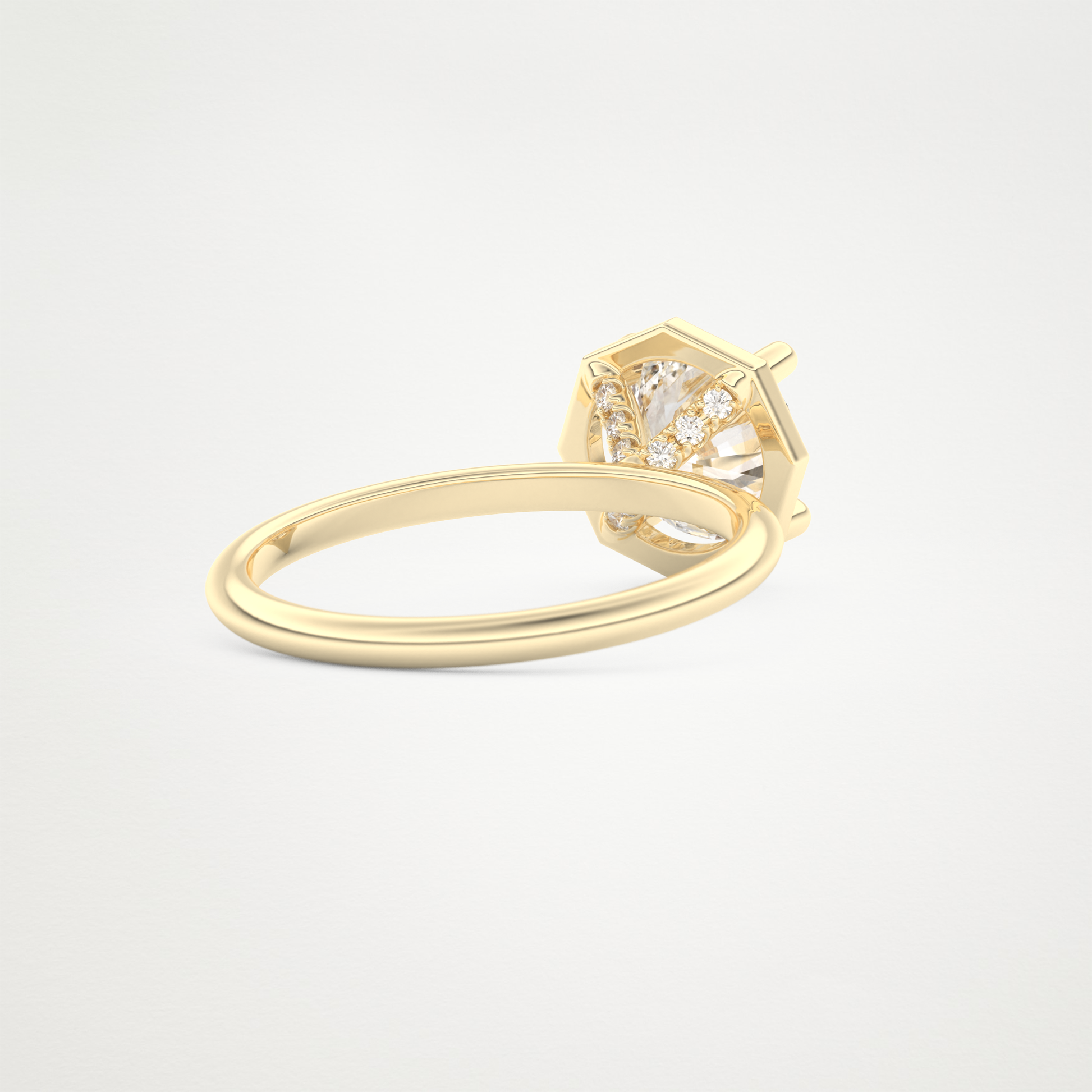 Round Pave Lab Grown Diamond Engagement Ring