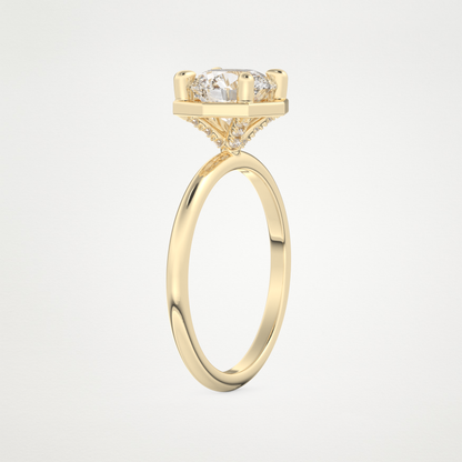 Round Pave Lab Grown Diamond Engagement Ring