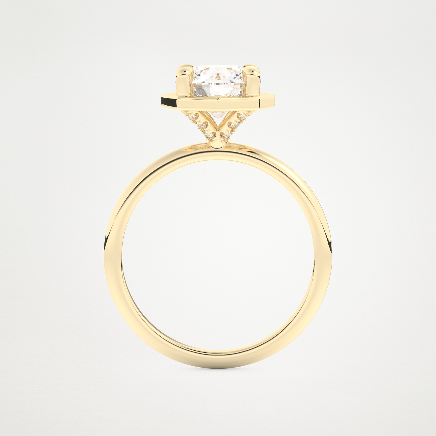 Round Pave Lab Grown Diamond Engagement Ring