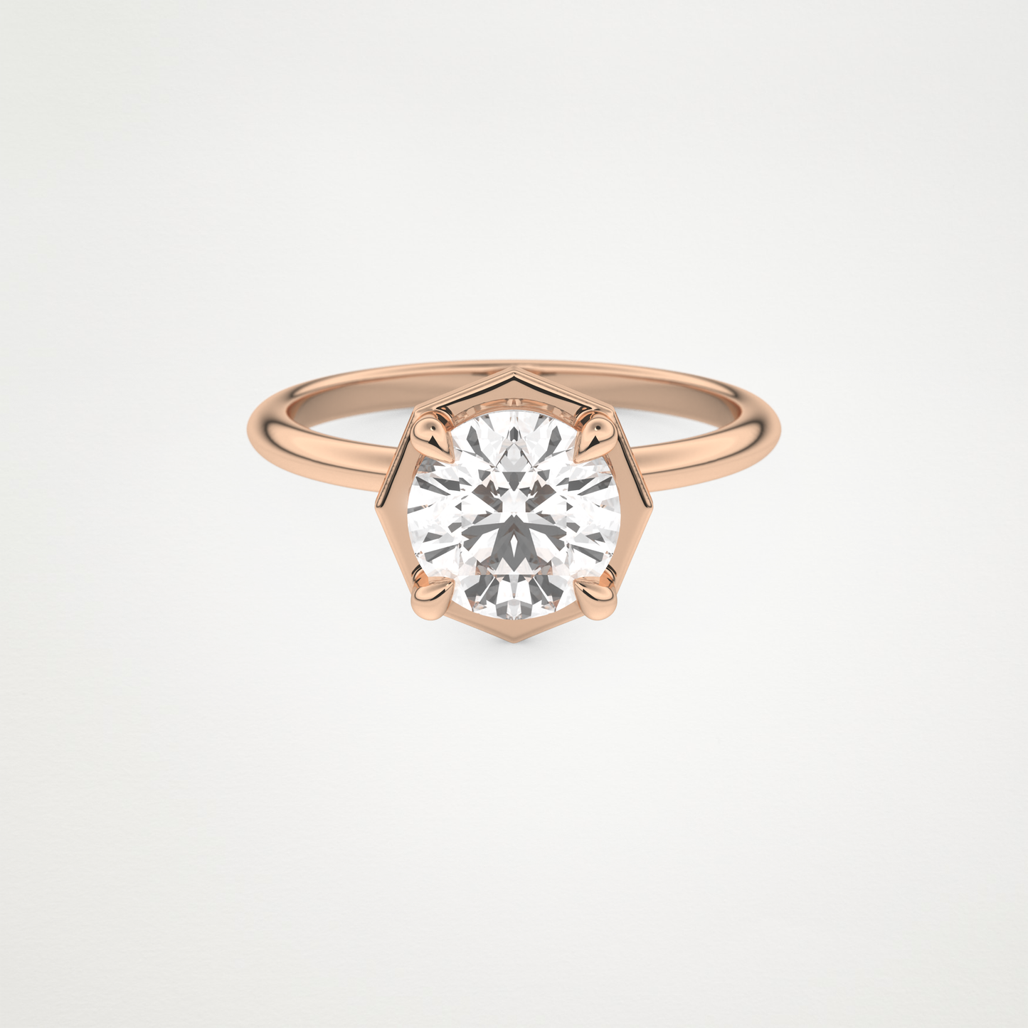 Round Pave Lab Grown Diamond Engagement Ring