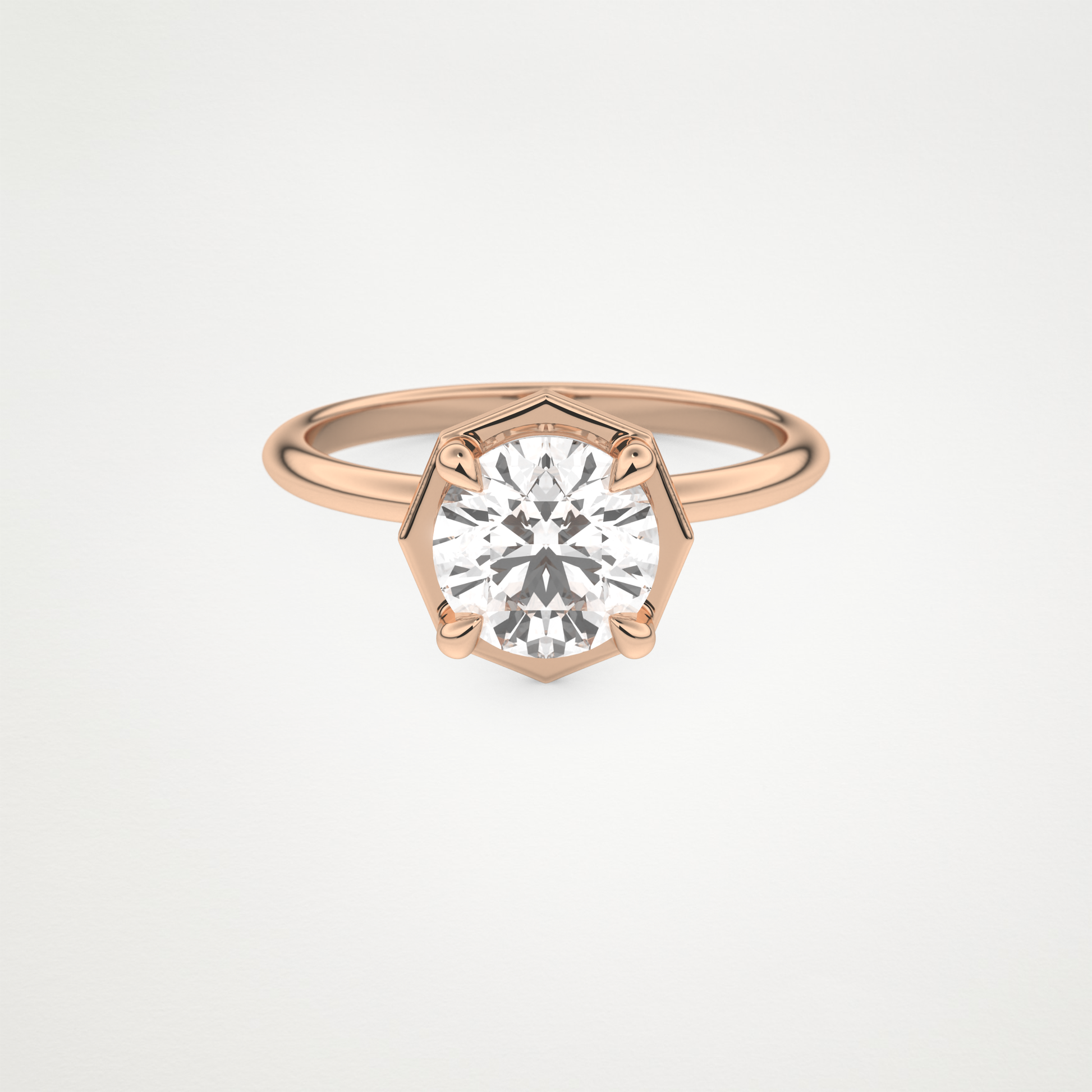 Round Pave Lab Grown Diamond Engagement Ring