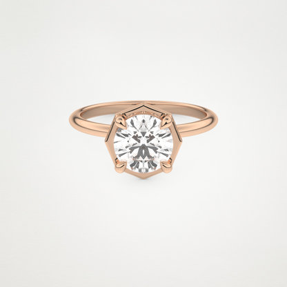 Round Pave Lab Grown Diamond Engagement Ring